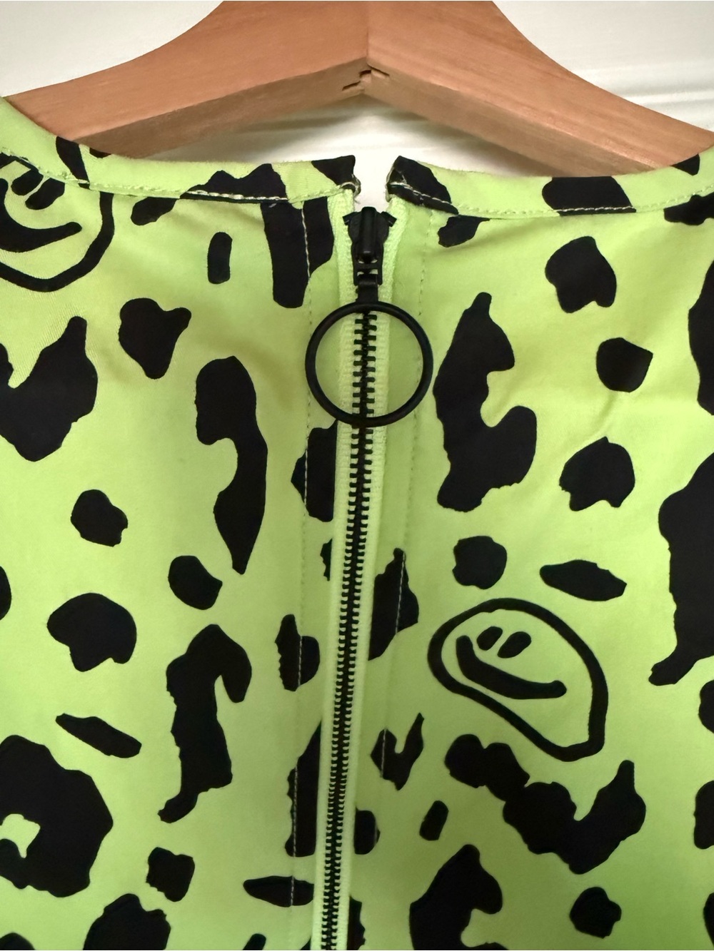 Lazy Oaf Neon Green Leopard Midi Dress - Picture 4 of 5